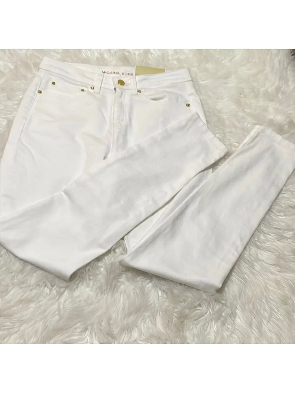 Michael Kors Selma Strength White Skinny Jeans Sz 6